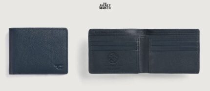 Cutom Maaz Anwer Voren Blue Leather Bi-fold Wallet