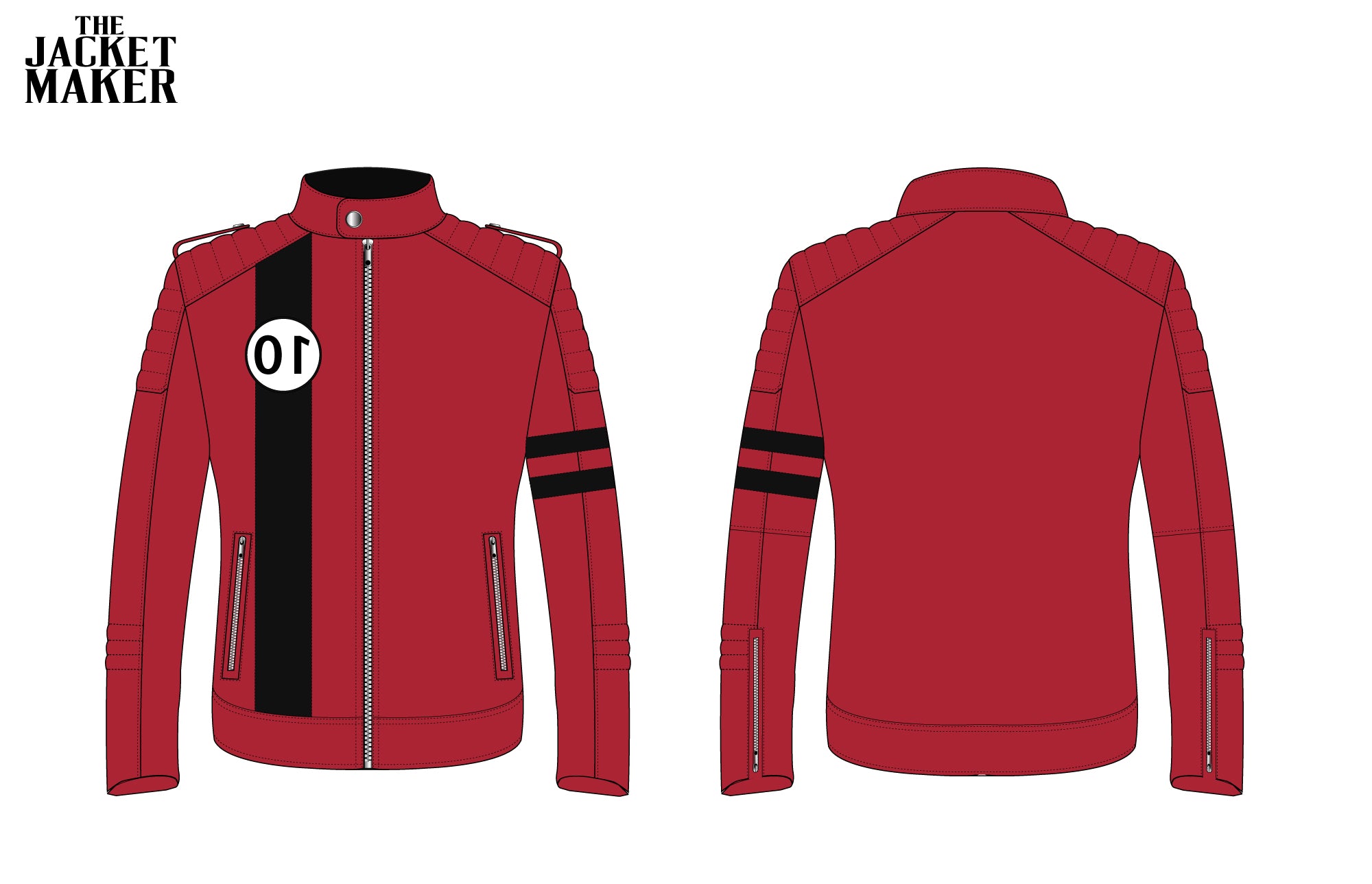 Custom Red with Black Stripes Jacket 1/2 Installment 2