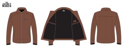Custom Maryam Lavendard Brown Leather jacket