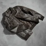 Aaron Brown Leather Bomber Jacket 7