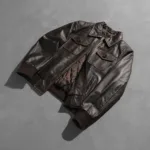 Aaron Brown Leather Bomber Jacket 8