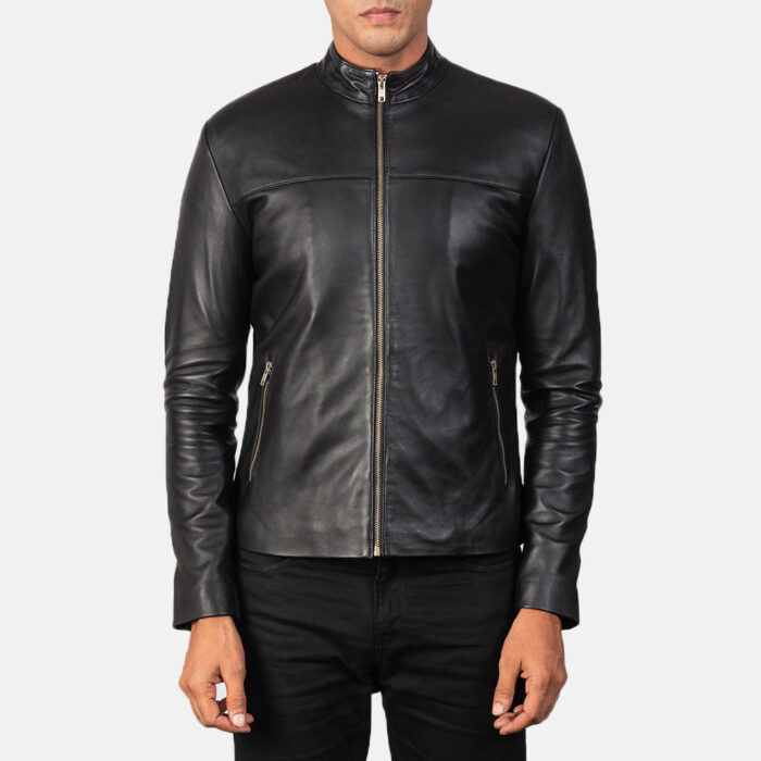 Adornica Black Leather Biker Jacket 3