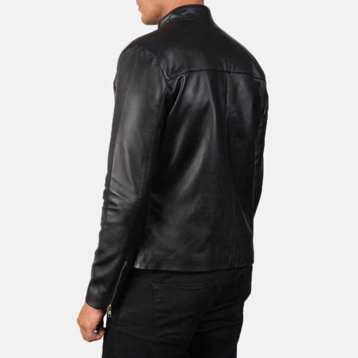 Adornica Black Leather Biker Jacket 5
