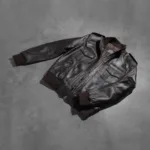 Agent Shadow Brown Leather Bomber Jacket 8