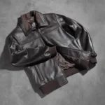 Air Rolf Brown Leather Bomber Jacket 8
