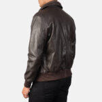 Air Rolf Brown Leather Bomber Jacket 5