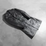 Alexis Black Single Breasted Leather Coat 7