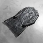 Alexis Black Single Breasted Leather Coat 8