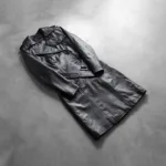 Alice Black Double Breasted Leather Coat 8