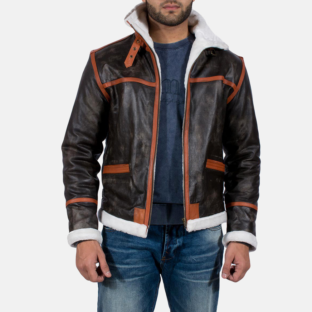 Alpine Brown Fur Leather Jacket 2