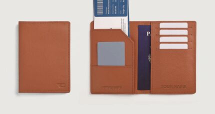 Personalized Travel Leather Wallet With Name/Initials Engraving - Add On 2