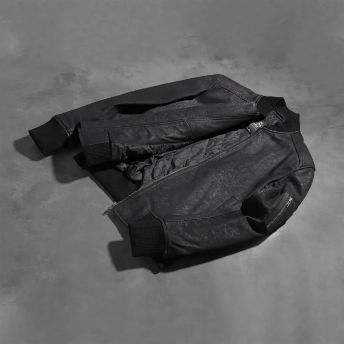 Bomia Ma-1 Distressed Black Leather Bomber Jacket 6