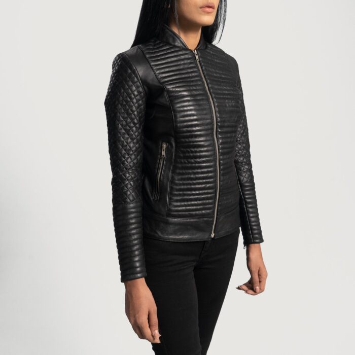 Cityscape Black Leather Biker Jacket 2