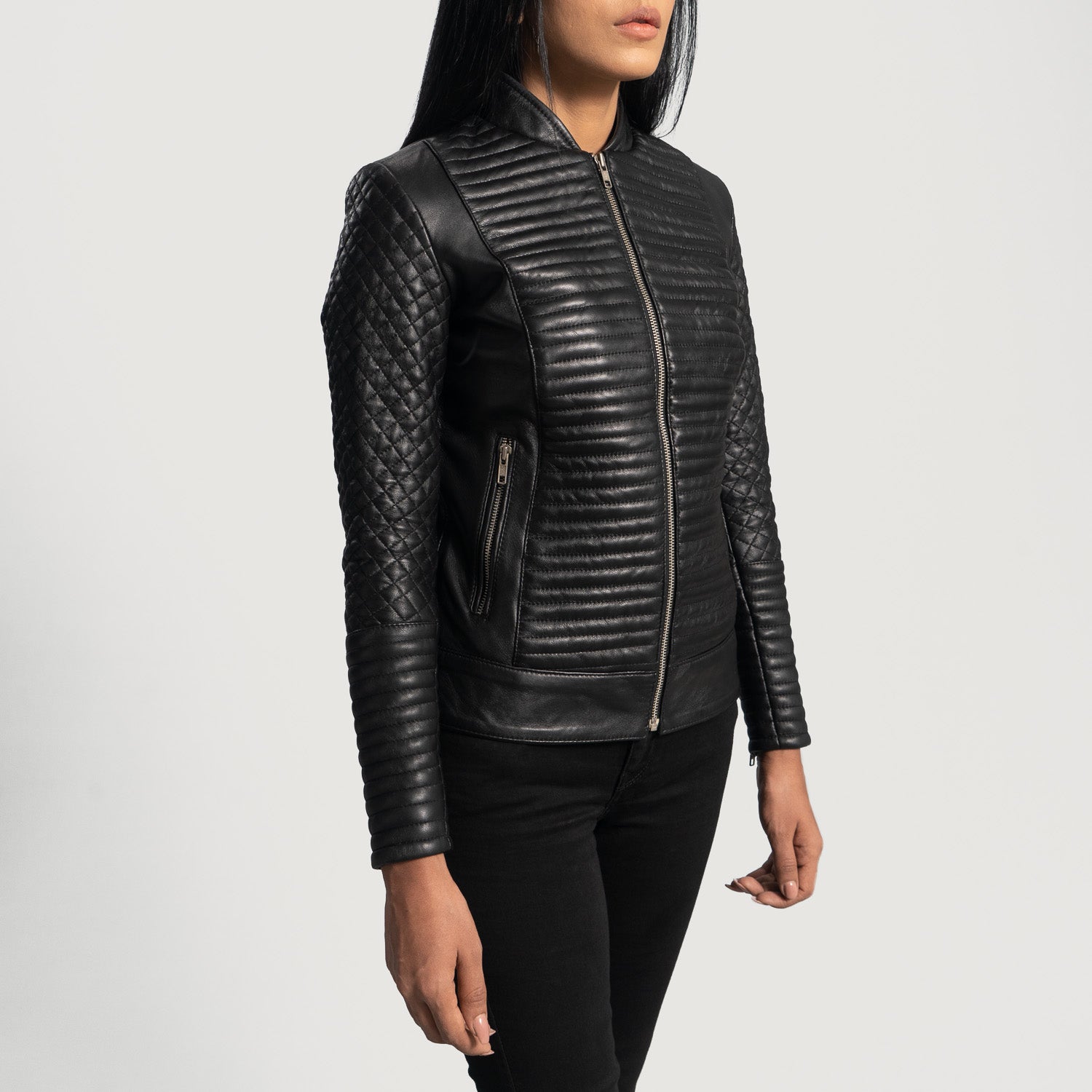Cityscape Black Leather Biker Jacket 2