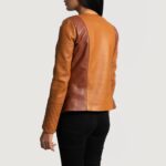 County Tan Overlap Leather Jacket 5