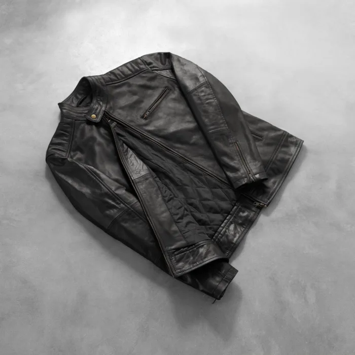 [FS] Dean Black Leather Biker Jacket 8