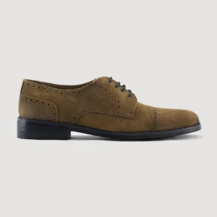 Dirk Brogues Derby Brown Suede Leather Shoes - StudGuard 2