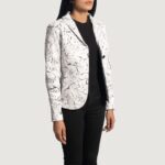 Donna Blake White Leather Blazer 2