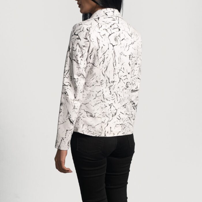 Donna Blake White Leather Blazer 5