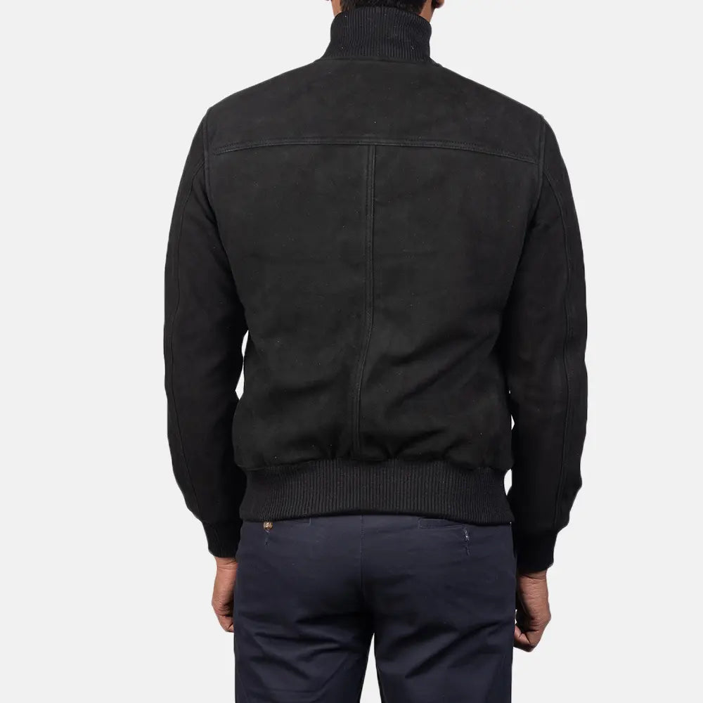 Eaton Black Suede Bomber Jacket 6
