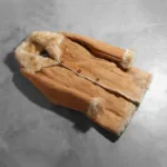 Erica Shearling Beige Leather Coat 7