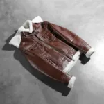 Fiona Brown Hooded Shearling Leather Jacket 7