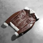 Fiona Brown Hooded Shearling Leather Jacket 8