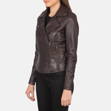 Flashback Maroon Leather Biker Jacket 2