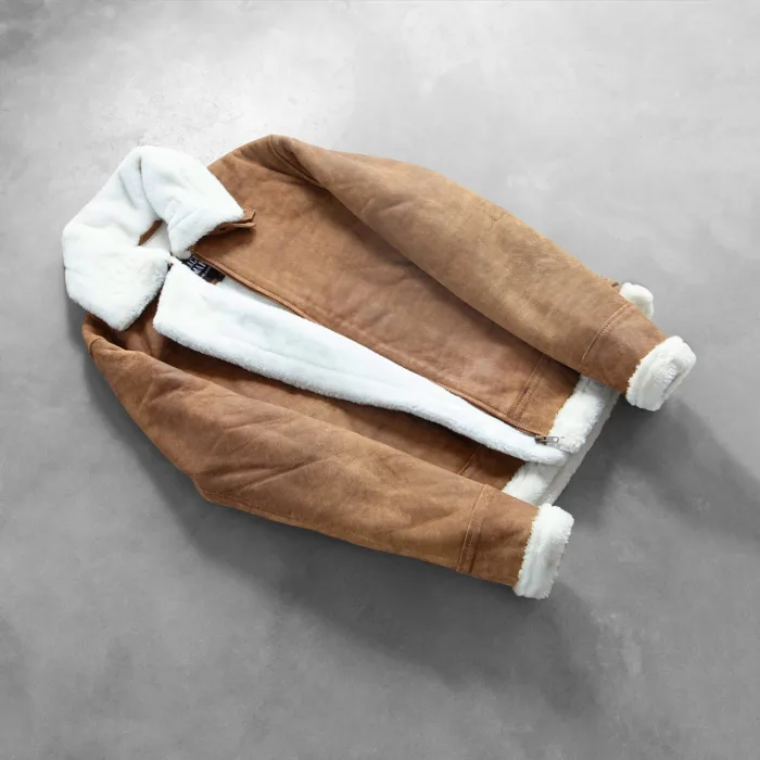 Francis B-3 Distressed Brown Leather Bomber Jacket 8