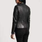 Haley Ray Black Leather Biker Jacket 5