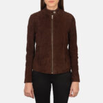 Kelsee Mocha Suede Biker Jacket 4
