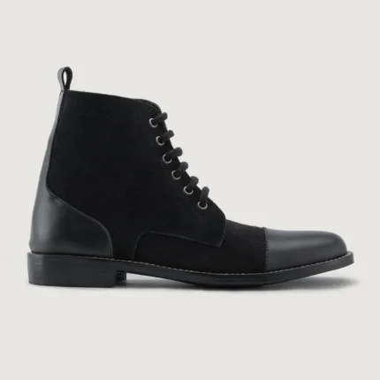 Knight Derby Hybrid Black Leather Boots - StudGuard 2