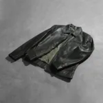Lavendard Green Leather Biker Jacket 7