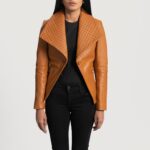 Lee Tan Brown Leather Blazer 3
