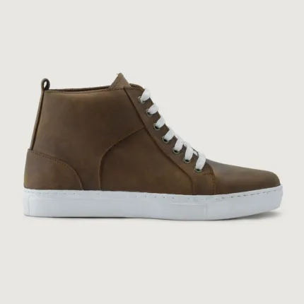 Marty High Top Burnt Copper Pullup Leather Sneakers 2