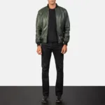 Shane Green Leather Bomber Jacket 4