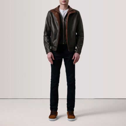 Alfred Brown Leather Bomber Jacket 2