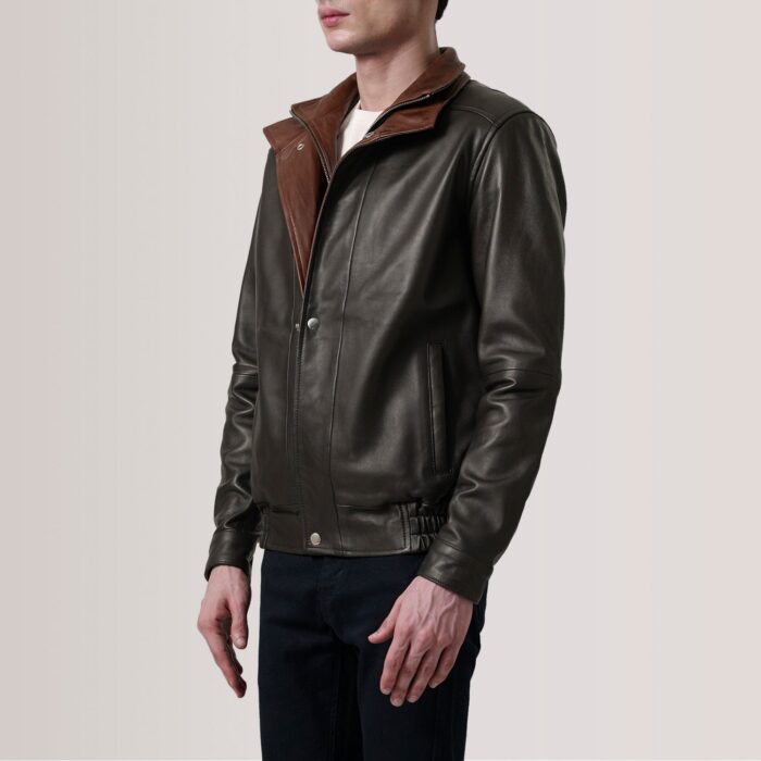 Alfred Brown Leather Bomber Jacket 3