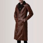 Charlton Waxed Brown Leather Single Breasted Coat 3