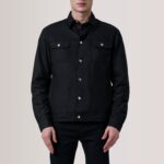 Colberto Black Waxed Canvas Trucker Jacket 5