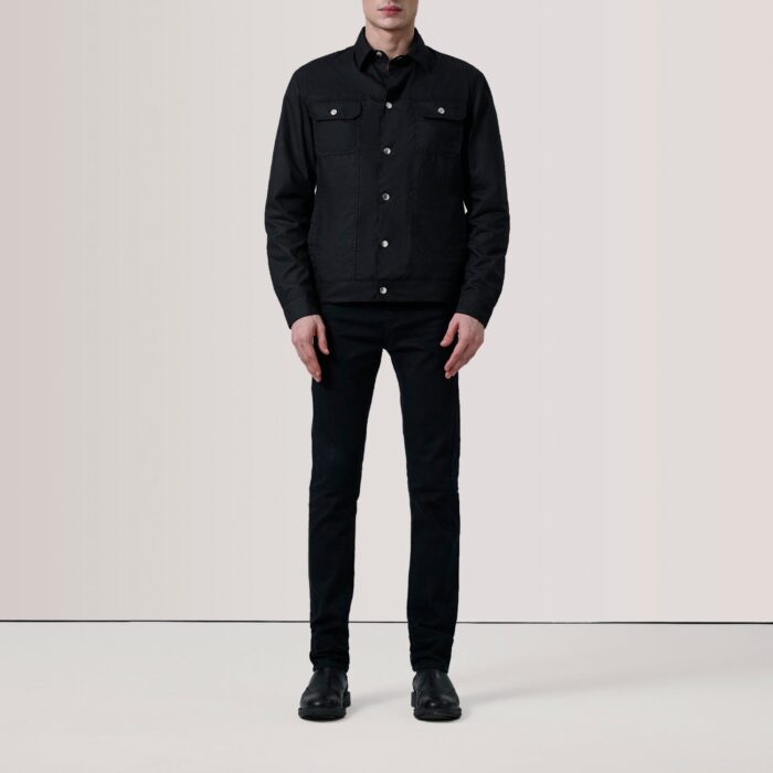 Colberto Black Waxed Canvas Trucker Jacket 2