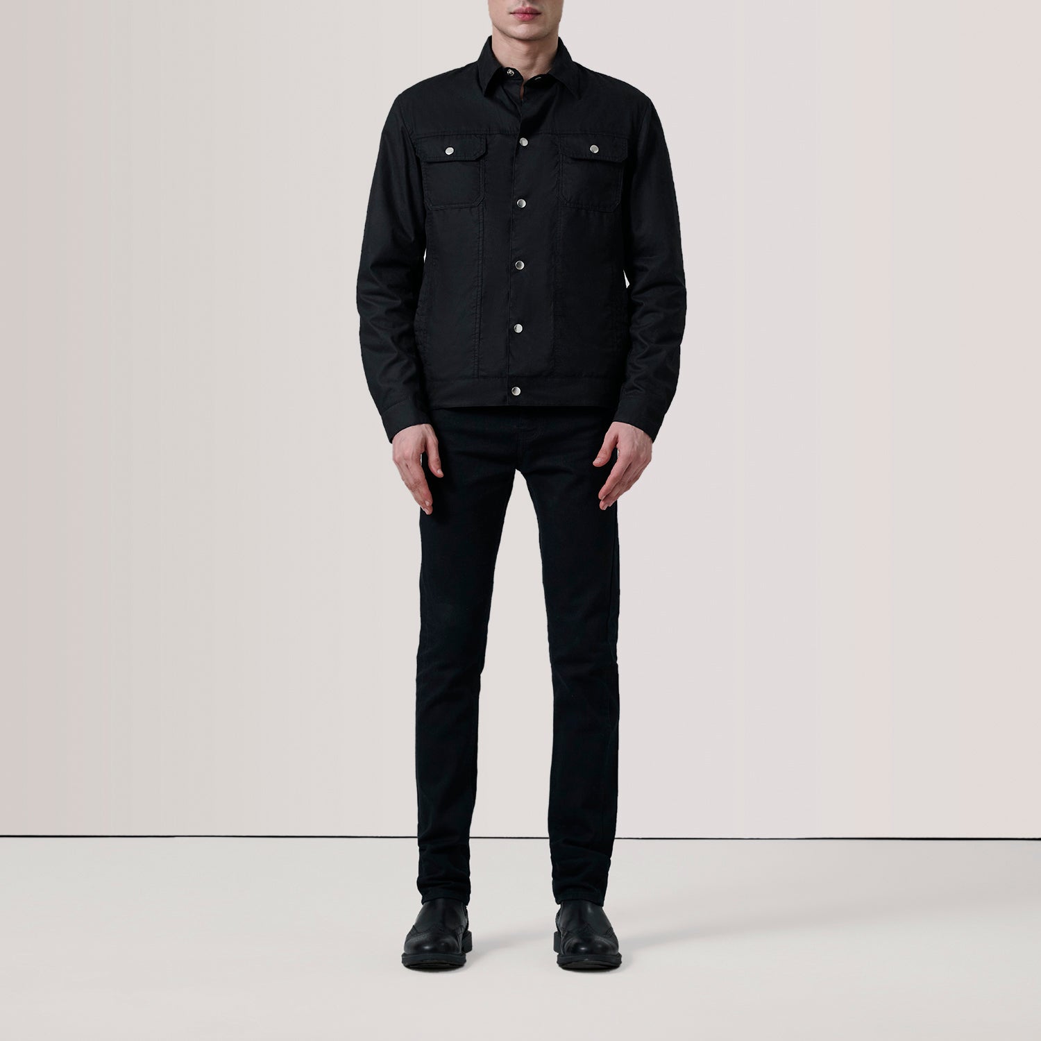 Colberto Black Waxed Canvas Trucker Jacket 2