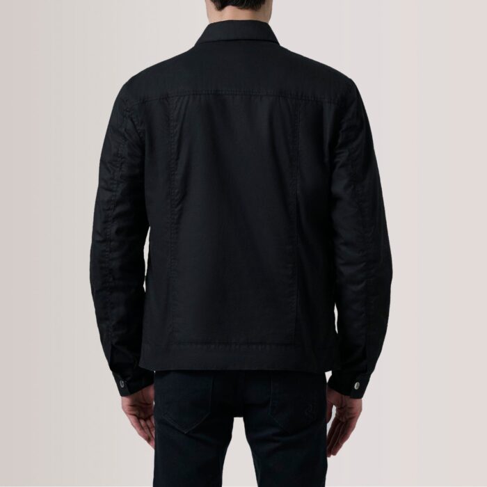 Colberto Black Waxed Canvas Trucker Jacket 4