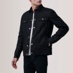 Colberto Black Waxed Canvas Trucker Jacket 3