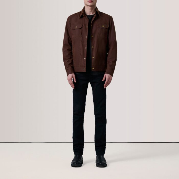 Colberto Brown Waxed Canvas Trucker Jacket 2