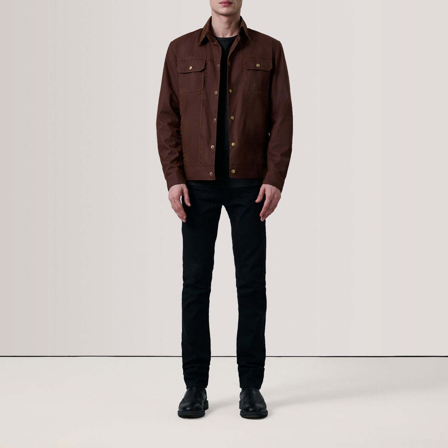 Colberto Brown Waxed Canvas Trucker Jacket 2