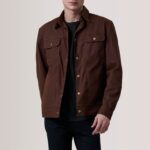 Colberto Brown Waxed Canvas Trucker Jacket