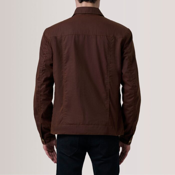 Colberto Brown Waxed Canvas Trucker Jacket 4
