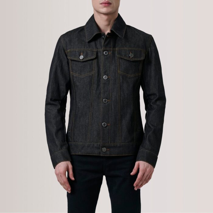 Conard Faded Black Denim Trucker Jacket 5