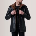 Connor Black Leather Coat